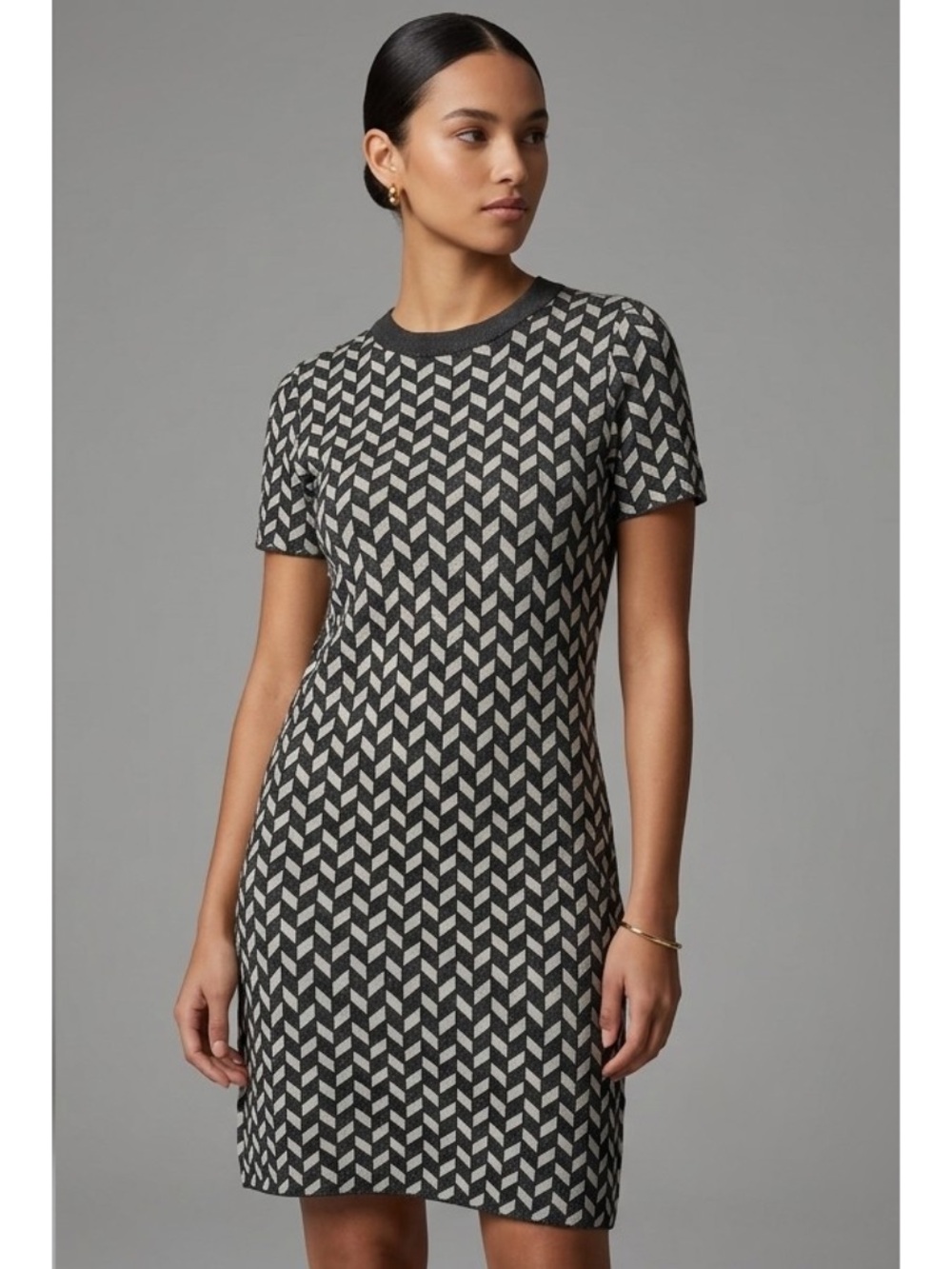 Weekend Max Mara Mod Geometric Shift Mini Dress Retro 60s XS